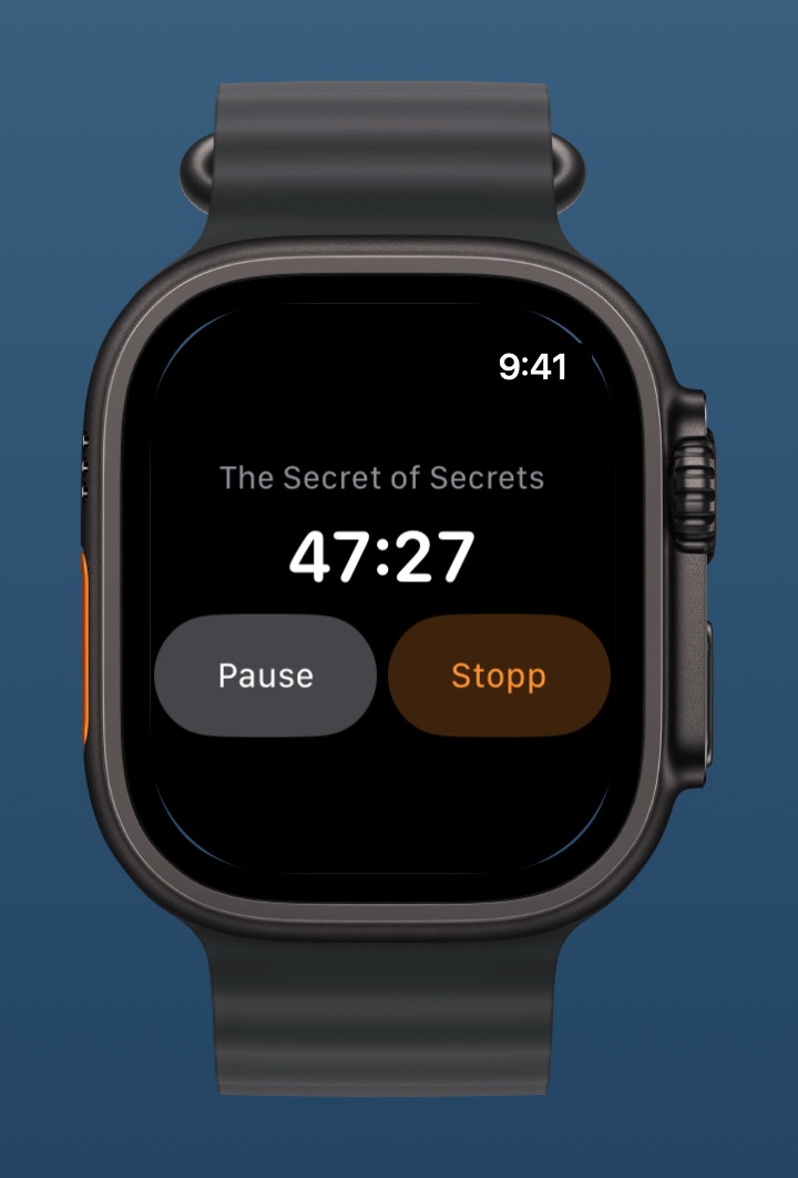 Laufende Lesesitzung auf der Apple Watch