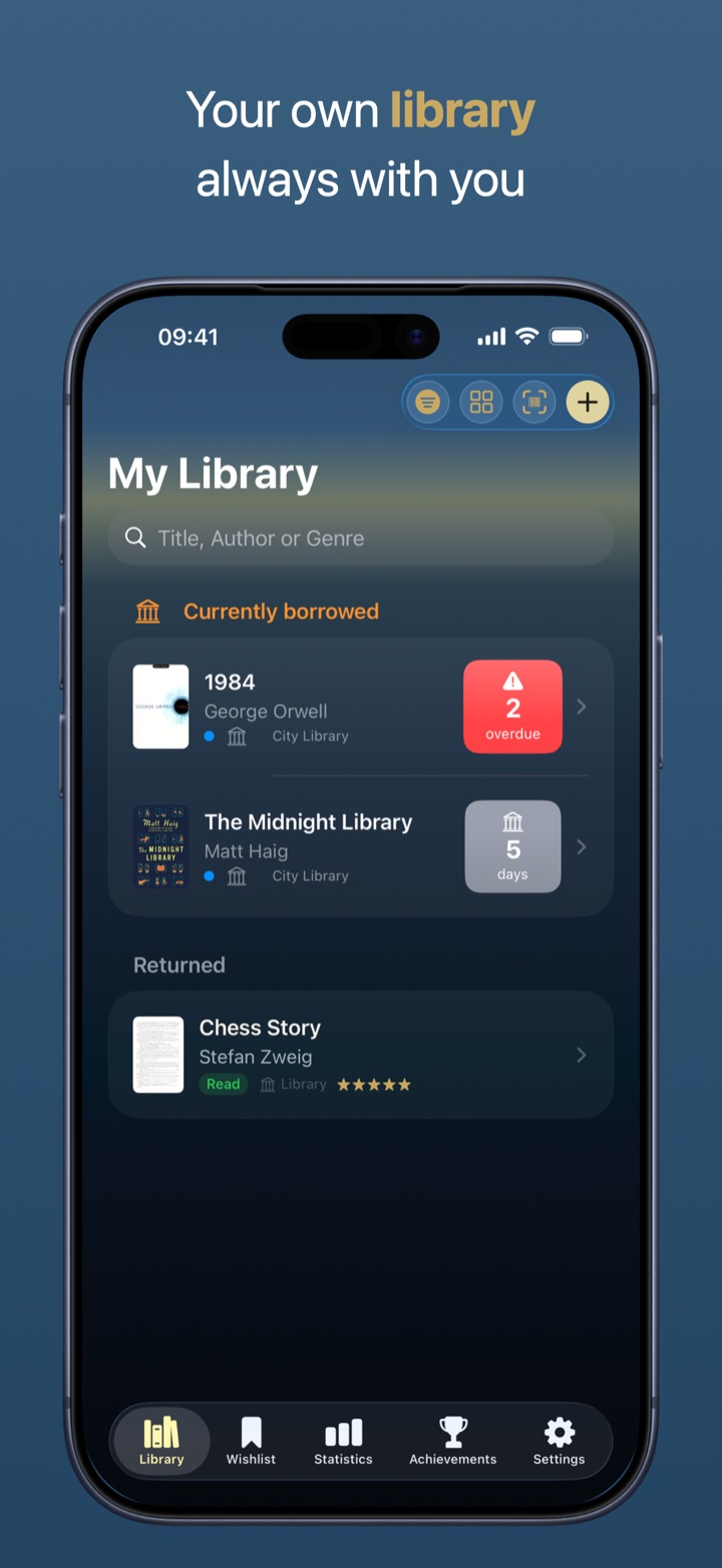 BookSafe library on iPhone